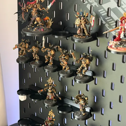 Modular Miniature Display Shelf - Pegboard Wargaming Figurine Holder STL & 3MF