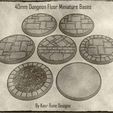 01.jpg 40mm Dungeon Floor Miniature Bases (x7) For Dungeons & Dragons and Other Tabletop Games