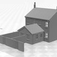 Terrace 1f-we-01.jpg N Gauge Low Relief Rear Terraced House With Single Storey Extension and end walls