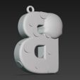 Skull-Themed-B-Letter-Keychain-3D-Print-File-19.jpg Skull-Themed "B" Letter Keychain 3D Print File