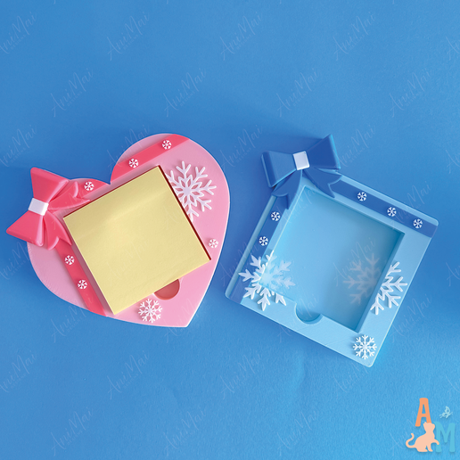 ️ Snowflake Bow Sticky Note Holders・ 3D File for 3D printing・Cults