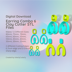 Cover-7.png 3D file Earring Combo 6 Clay Cutter - Organic Arch Digital File Download- 12 sizes and 2 Cutter Versions Earrings, Pendant, Barrette・3D printable design to download