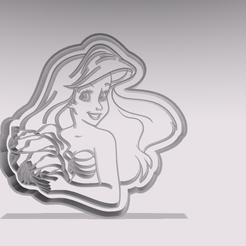 sirenita ariel v0.png STL file Siren ariel cookie cutter・3D printer model to download