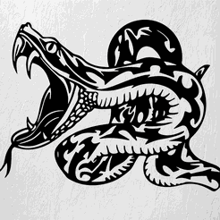 Imagen1-SERPIENTE-PELIGROSA.png STL-Datei GIFTIGE SCHLANGE WANDKUNST 2D DEKORATION・3D-druckbares Modell zum Herunterladen