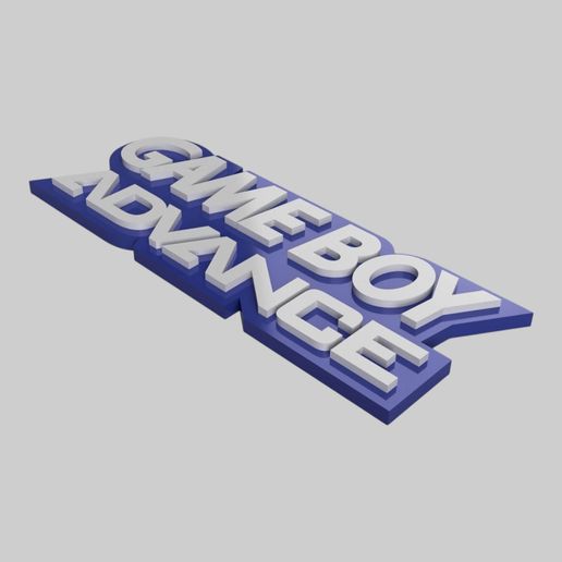 3D-Print-Model_Gameboy-Advance-2-Line-Logo2.jpeg GBA Two-Line Logo - Panneau imprimable en 3D (Multi-Part & Solid Base)