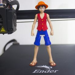 1.jpg Файл STL One Piece / Луффи / шарнирный / без опор・Дизайн 3D принтера для загрузки