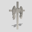 Shapr-Image-2022-11-23-200731.png Cross with heart and angel wings, Forever in our heart, Memorial statue, decorative religious gift, condoleance gift, Remembrance Gift