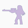 Long Hair Femme Sniper Rifle.png STL file Long Hair Femme Sniper Rifle Meeple・Design to download and 3D print
