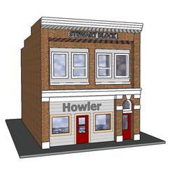 Dog River Howler Scenic.JPG 3D file PREMIUM N Scale Rural Newspaper Building (#7 of 7 in set)・3D print design to download