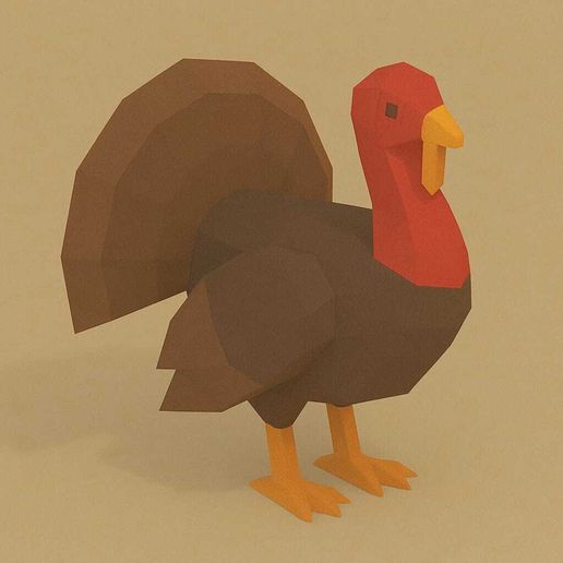 Low Poly Turkey – 3D Printable STL Model 3D model
