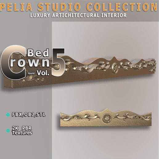 Luxury Ornamental BedCrown Vol5 Pelia Studio Classical Interior