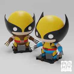 WolvSQ.png Download free STL file Marvel Classics Wolverine Double Pack! 90s and Retro [UPDATED] • 3D print model, purakito
