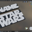 Model1.png Llavero personalizable con letra (fuente) de Star Wars