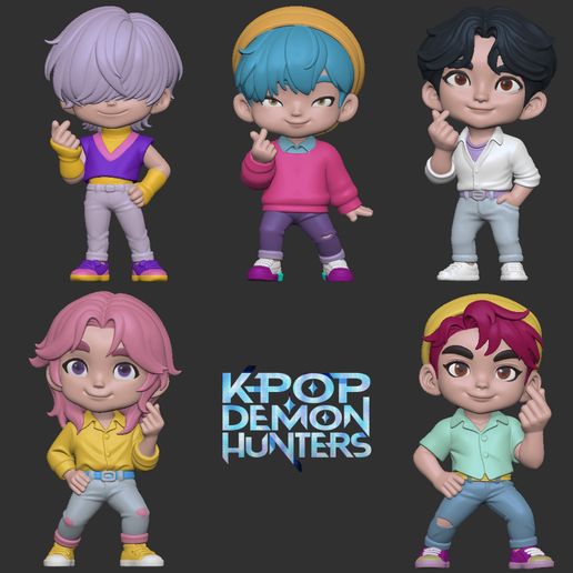 Saja Boys - Chibi Korean heart - Baby mistery romance jinu abby - kpop demon hunter 3D model