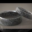 Scena2.91.jpg STL file Fingerprint ring Wedding ring With Love・3D printer design to download