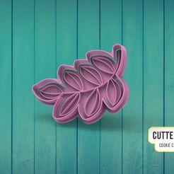 Rama-con-hojas.jpg Archivo STL Rama con hojas Communion Leaf Cookie cutter・Modelo de impresión 3D para descargar