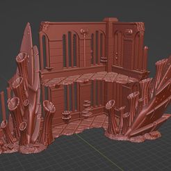 Bug-Infested-2-story-ruin-1-01.jpg 3D file Bug Infested 2 story Ruins 01 terrain WH40k・3D printing template to download