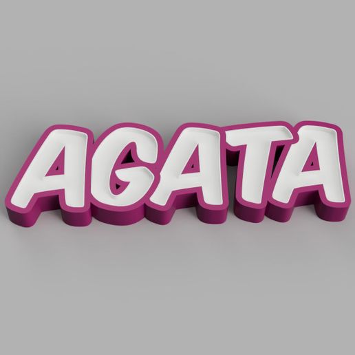 NAMELED AGATA - LED LAMP WITH NAME 3D model