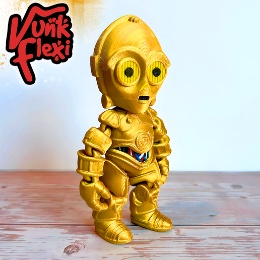 ⭐ Star Wars C3P0 MultiColor Flexi Print-In-Place + figure