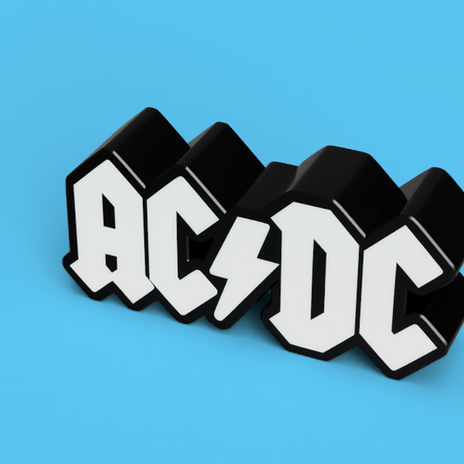 🪨 ACDC LED SIgn・ STL File for ・Cults