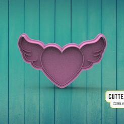 Corazón-con-alas.jpg Heart with wings Heart with wings Cookie Cutter