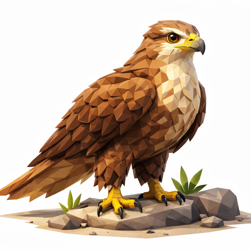 Low-Poly Peregrine Falcon