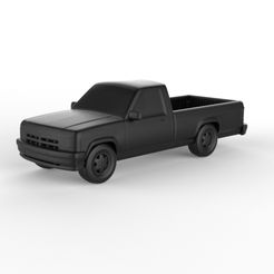 Dodge-Dakota-RegularCab-1991.jpg 3D file Dodge Dakota RegularCab 1991 (PRE-SUPPORTED)・3D printable model to download