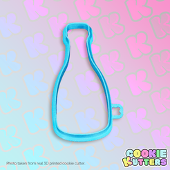 368_cutter.png STL file CHAMPAGNE BOTTLE CELEBRATION COOKIE CUTTER MOLD・3D printer model to download