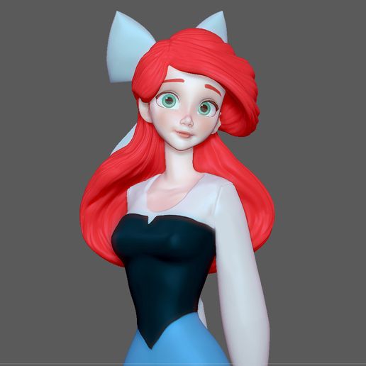 👗 ARIEL BLUE DRESS LITTLE MERMAID DISNEY princess ANIMATION 3D