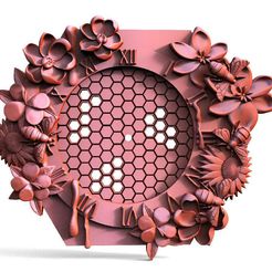 Bee-honeycomb-clock-.1.jpg STL file Bee honeycomb wall clock・3D printing template to download