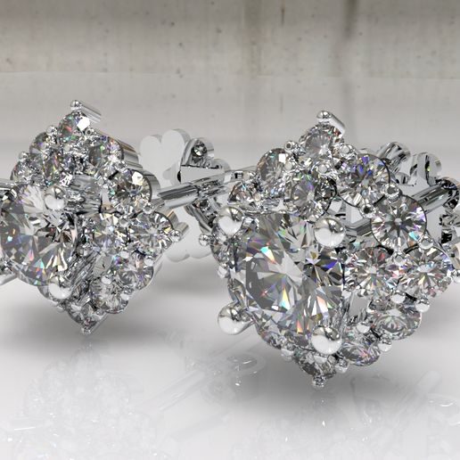 ER1.297.jpg Timothée Diamant Oreille 3D BijouxModèle Imprimable 3D ER4