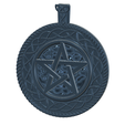 Fem-jewel-necklace-65-v7-02.png Magical Celtic Knot Wiccan Pentacle Pendant neck  witch necklace keychain femJ-65 3d-print and cnc