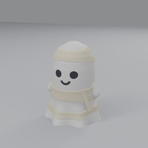 Mummy Ghost - Cute Kawaii Halloween Ghost Figurine, Multicolour, No Supports - STL + 3MF