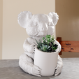 koala-with-basket-planter-pot-3.png Koala bear with basket planter pot flower vase stl 3d print file