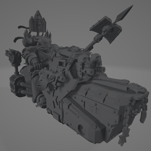 Dark Crusader Angry Priest of Death on Grav Bike