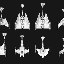 thingiverse-preview.png Free STL file FASA Klingon Ships: Star Trek starship parts kit expansion #3・3D printing model to download
