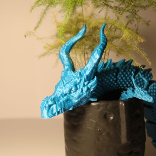 Modèle de dragon articulé imprimé en 3D - Figurine Shenlong à gradient