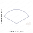 1-3_of_pie~4.25in-cm-inch-top.png Slice (1∕3) of Pie Cookie Cutter 4.25in / 10.8cm