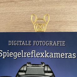 DIGITALE FOTOGRAFIE spiegelreflexkameras STL file Personalized French Bulldog Bookmark: Make your reading time more stylish・3D printer design to download