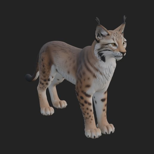 Eurasian Lynx Statue Design 3 - 3D Print Model