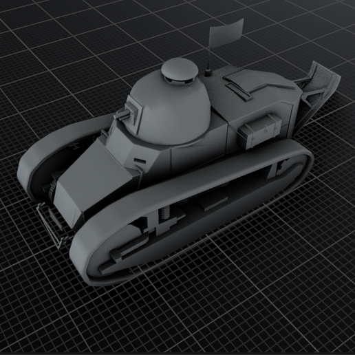 Renault FT Light Tank 17 1917 1918 TANK TANKER 3D PRINT MODEL