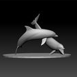 do2.jpg Dolphins - two dolphins playing- Dolphins for 3d print - Dolphins on desk