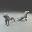 3.png Low polygon dachshund 3D print model  in three poses