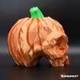 Pumpkin-Skull_Low-Poly_4.jpg Free 3D file Pumpkin Skull - Low Poly・3D print design to download