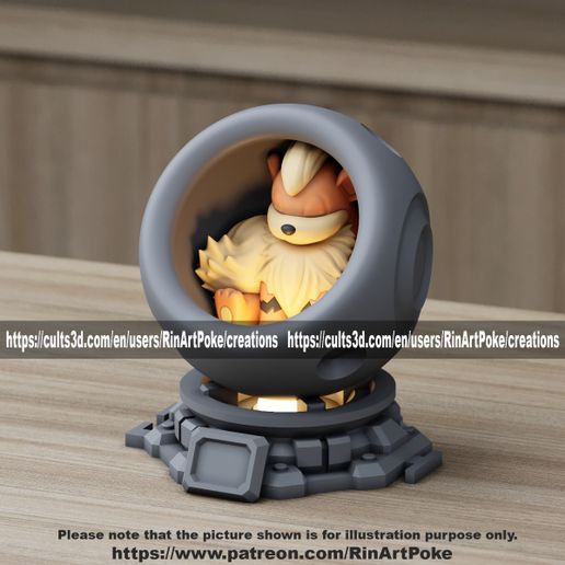 🐉 Growlithe in healing machine pods from pokemon (EASY PRINT NO SUPPORT ...