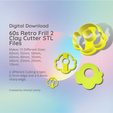 Cover-7.png 60s Retro Frill 2 Clay Cutter - Groovy STL Digital File Download- 10 sizes and 2 Earring Cutter Versions, cookie cutter
