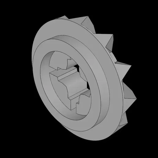 Lego Compatible (6589.dat) Technic Gear 12 Tooth Bevel | 3D Printable STL
