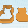 kitty-shape-2-cutter-1.png Cookie cutter, Polymer Clay Cutter Cat, Kitty, Kitten shape, Set 4PCS