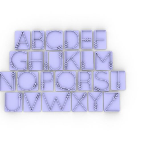 ALPHABET - ALPHABET - ABC - ALPHABET - ALPHABET - LETTERS - STAMP COOKIE CUTTER - 3D model