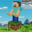 minecraft-controller-stl.png Minecraft Steve Controller Stand STL - Game Controller Display Stand - Desk Gaming Accessoire 3D Modell